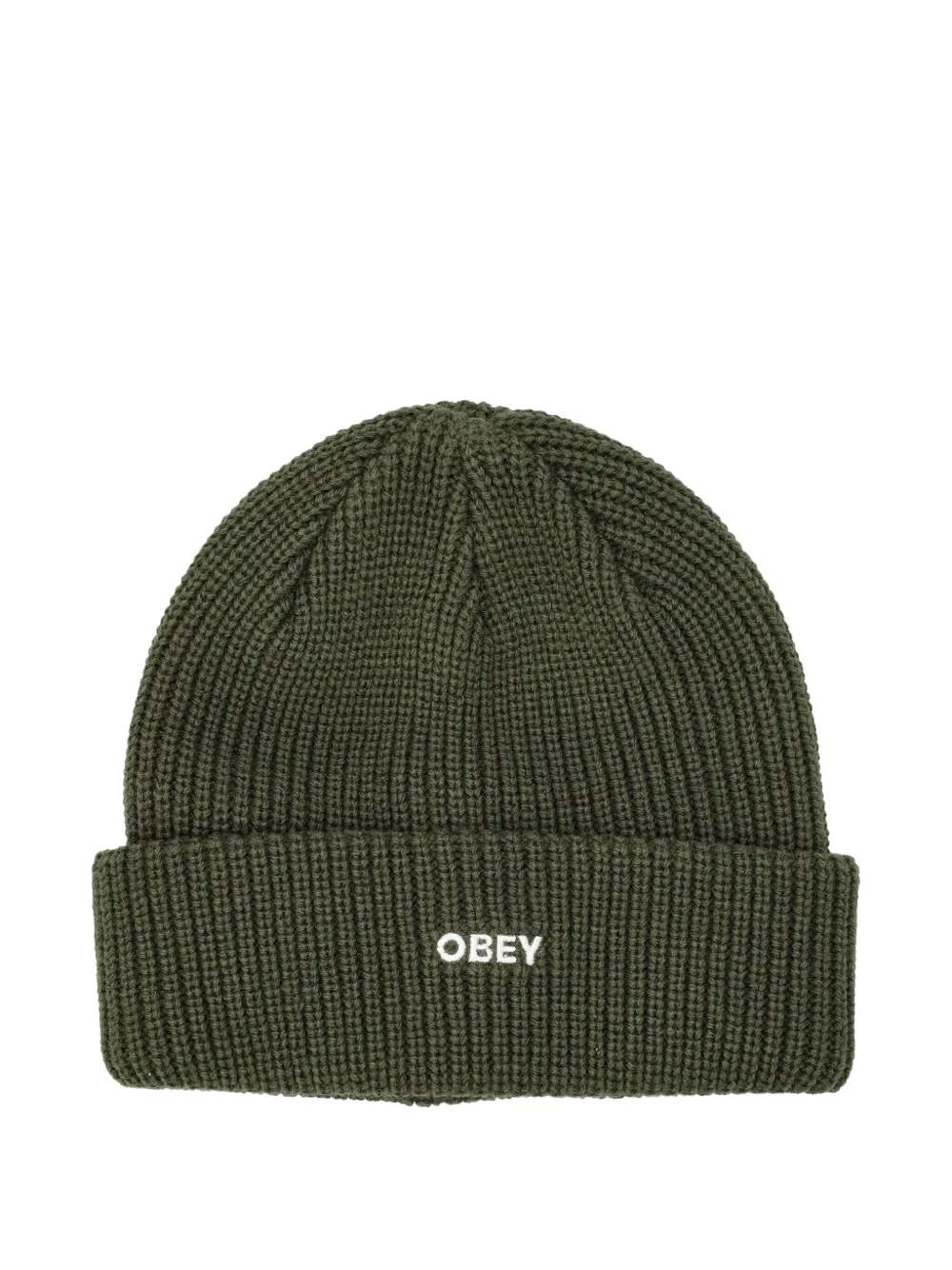 Obey Ribbed-knit Beanie In Green