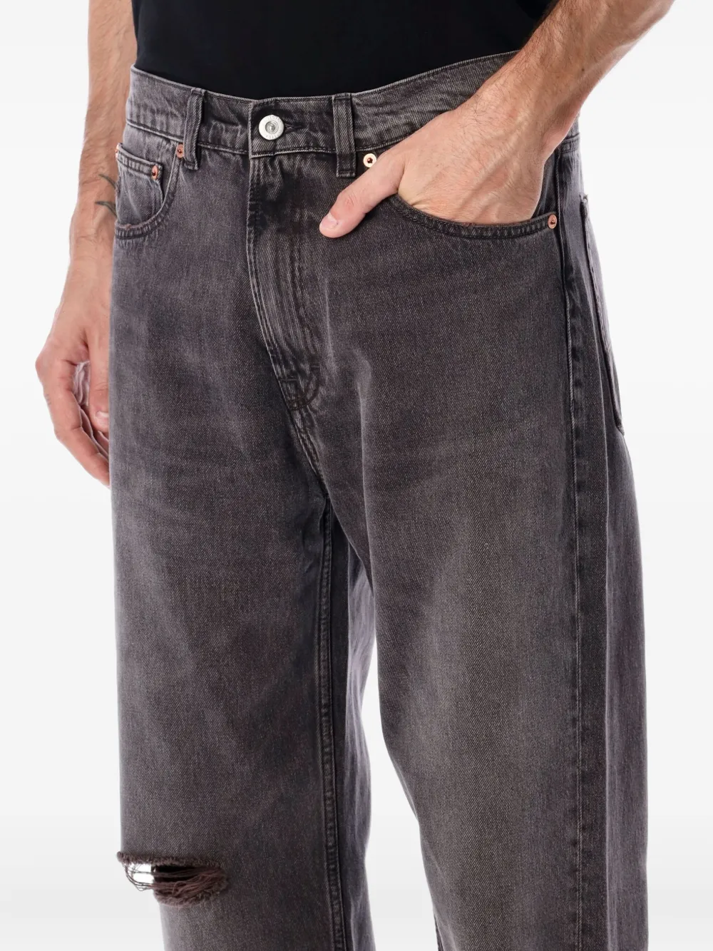 OUR LEGACY Highway gerafelde jeans Zwart