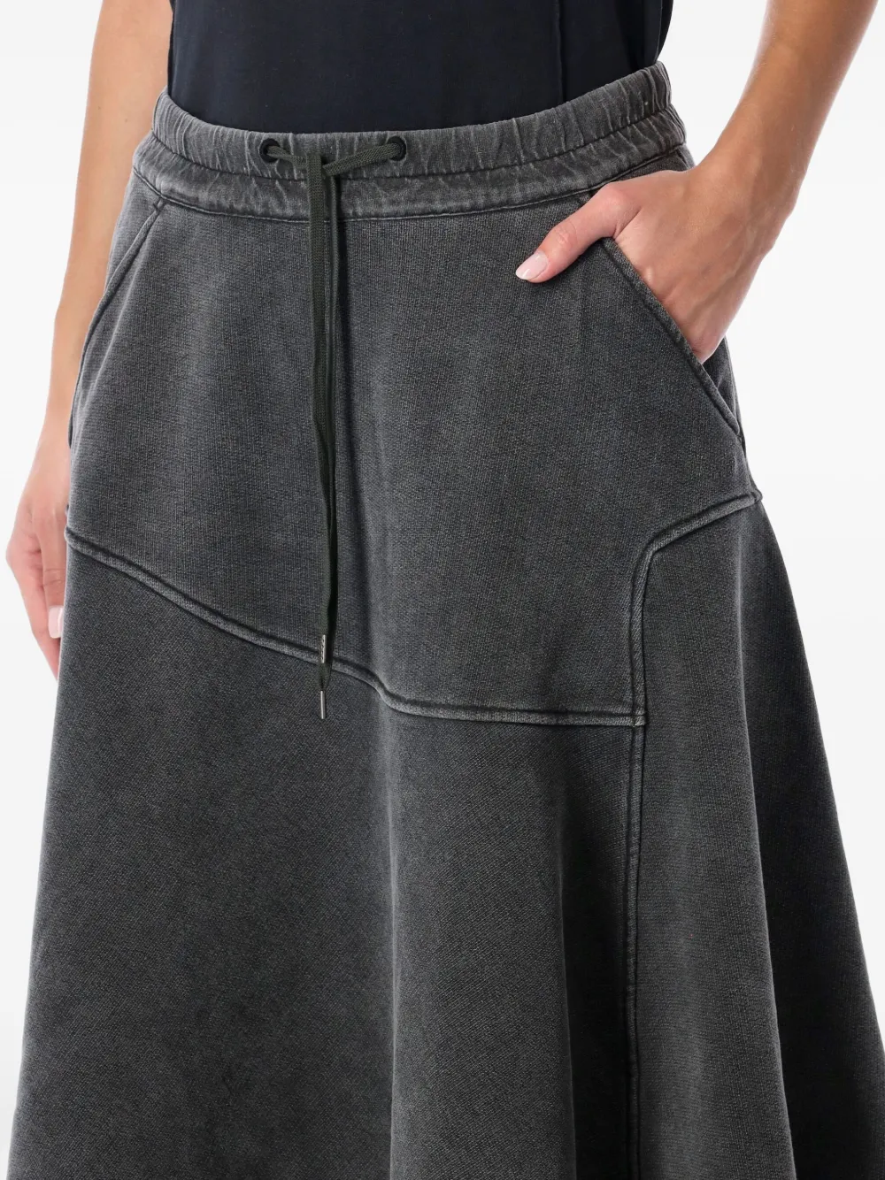 Our Legacy Lounge Cotton Skirt With Asymmetric Hem In Gray