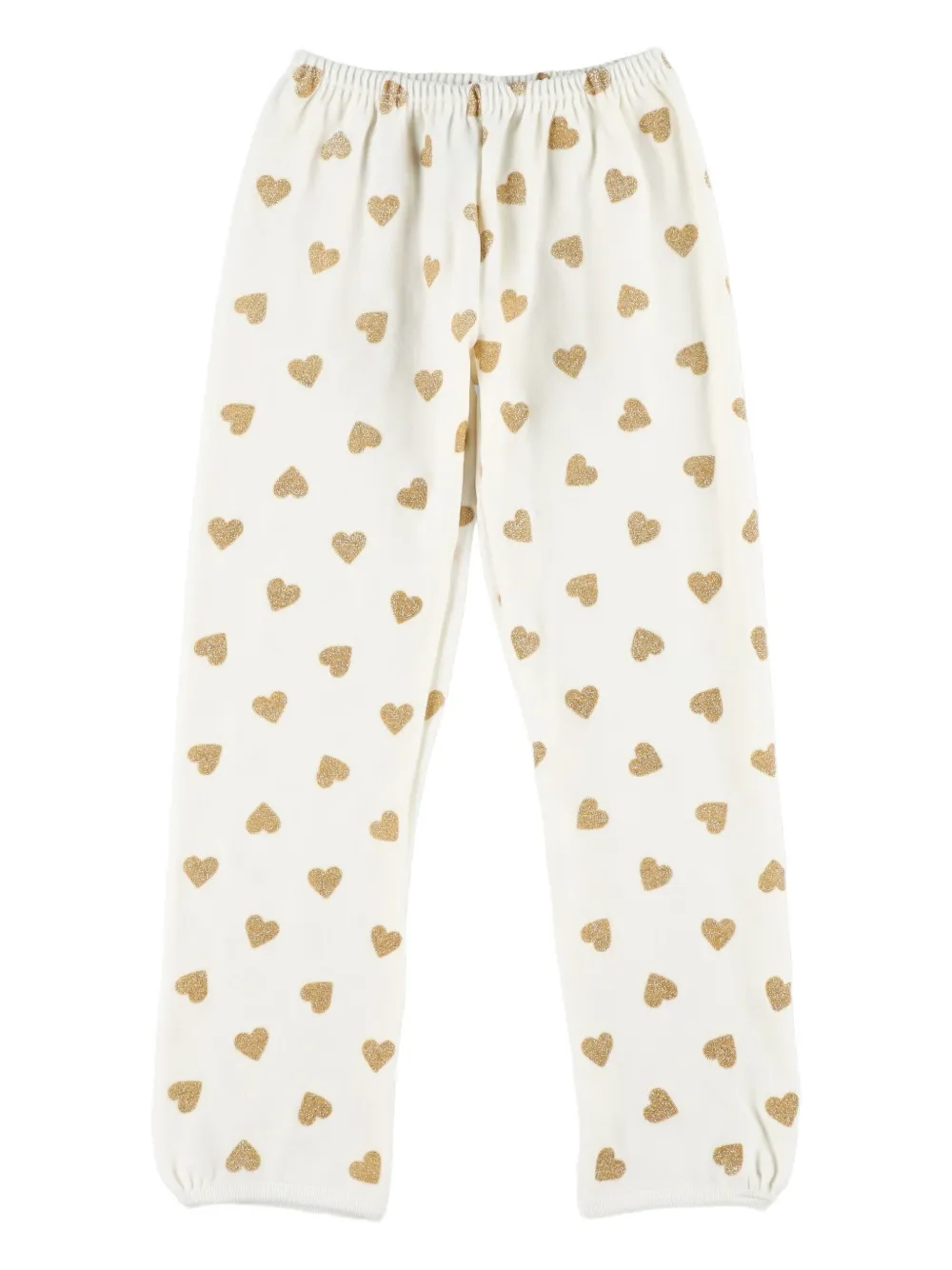 Petit Bateau Ruffled Heart-print Pyjama Set In White