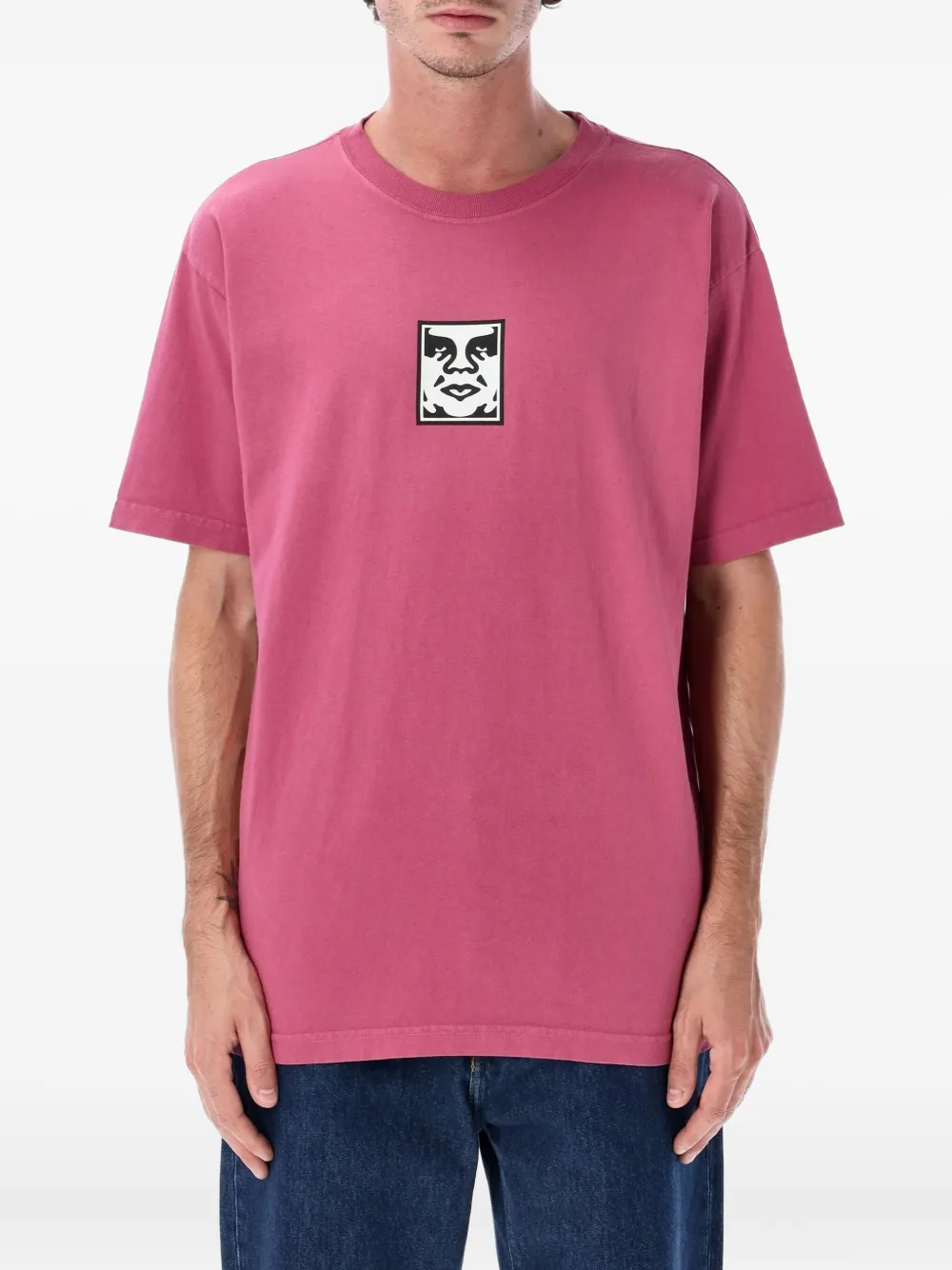 Obey Icon-face T-shirt In Pink