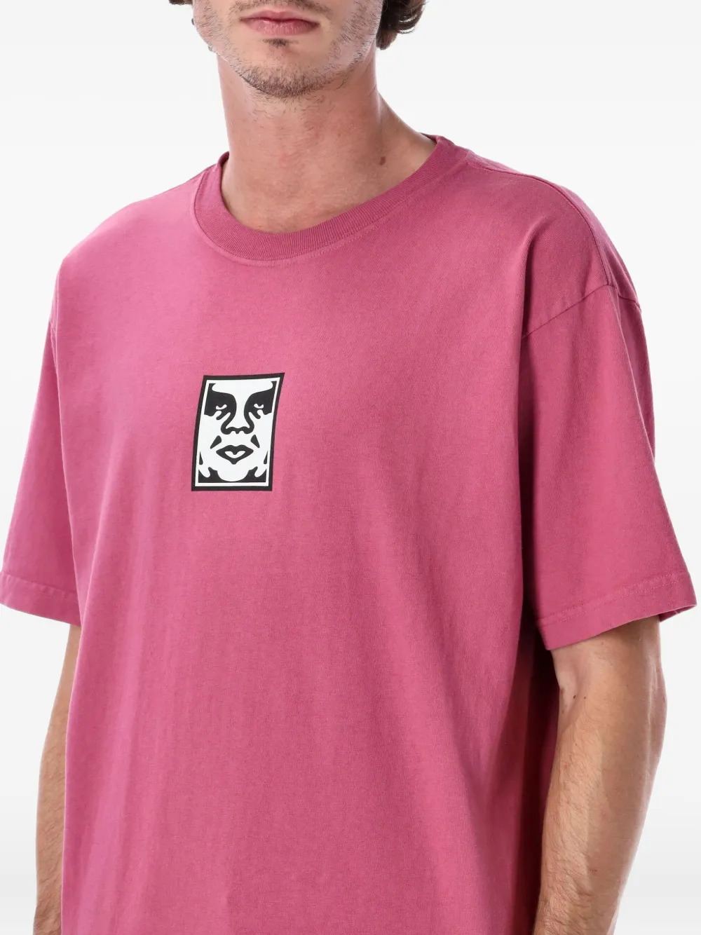 Obey Icon-face T-shirt In Pink