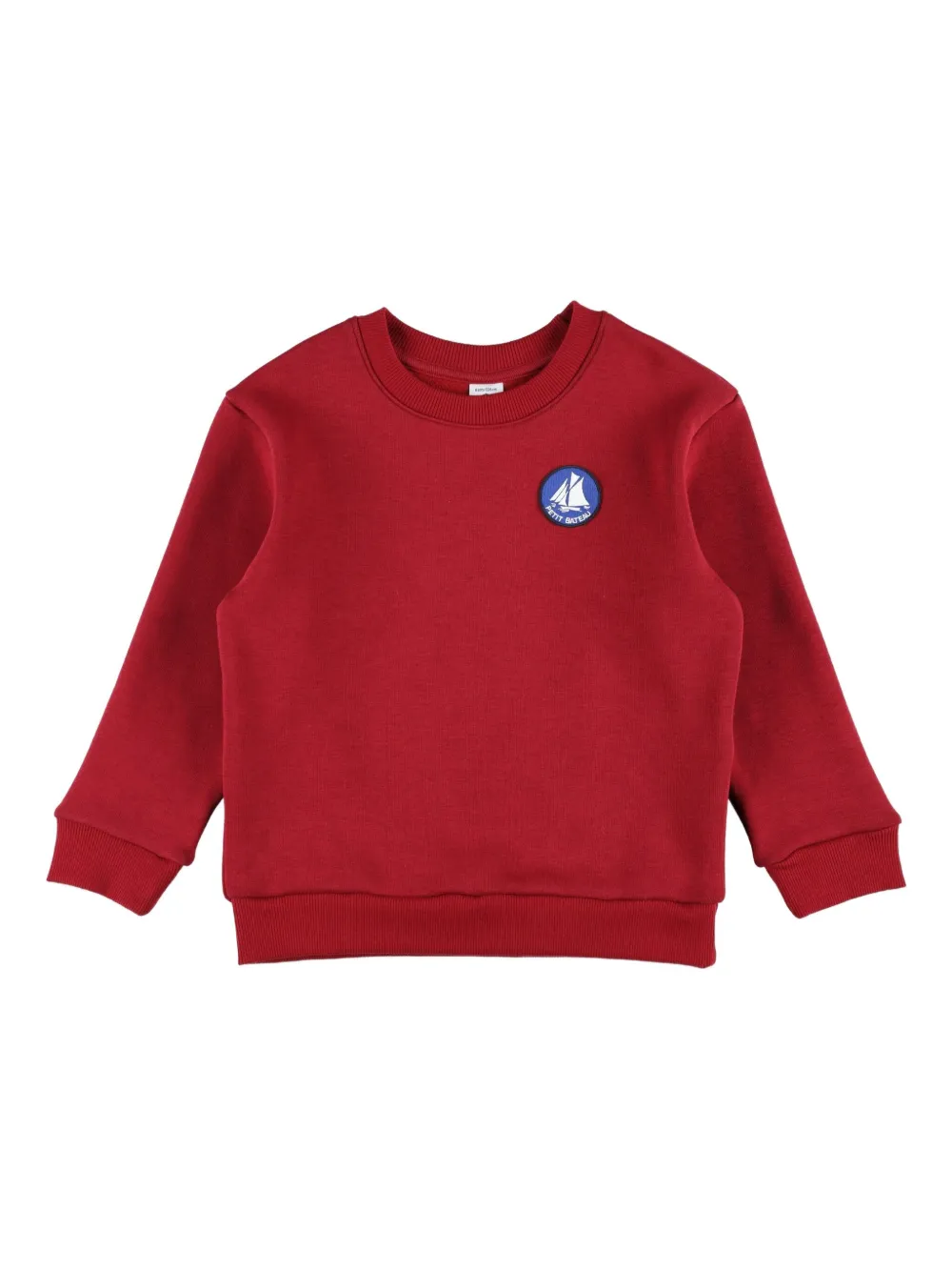 Petit Bateau Logo-patch Long-sleeved Sweatshirt In Blue