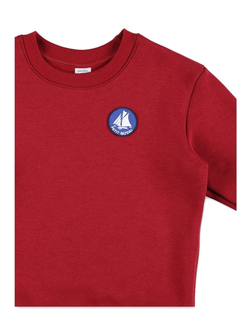 Petit Bateau Logo-patch Long-sleeved Sweatshirt In Blue