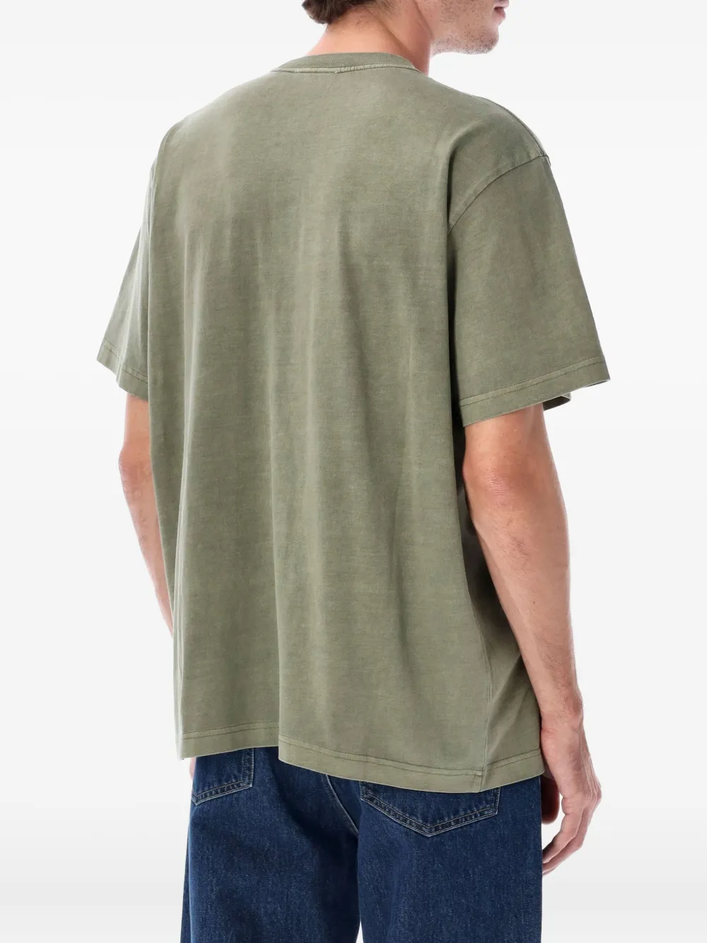 Obey Lowercase Pigment Dyed Cotton T-shirt In Green