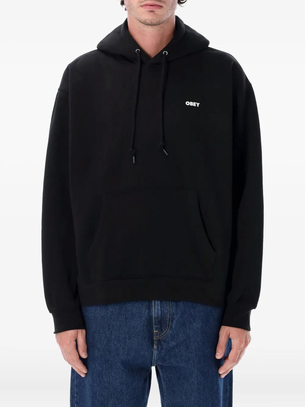 Obey floral hoodie | Black | Image 1