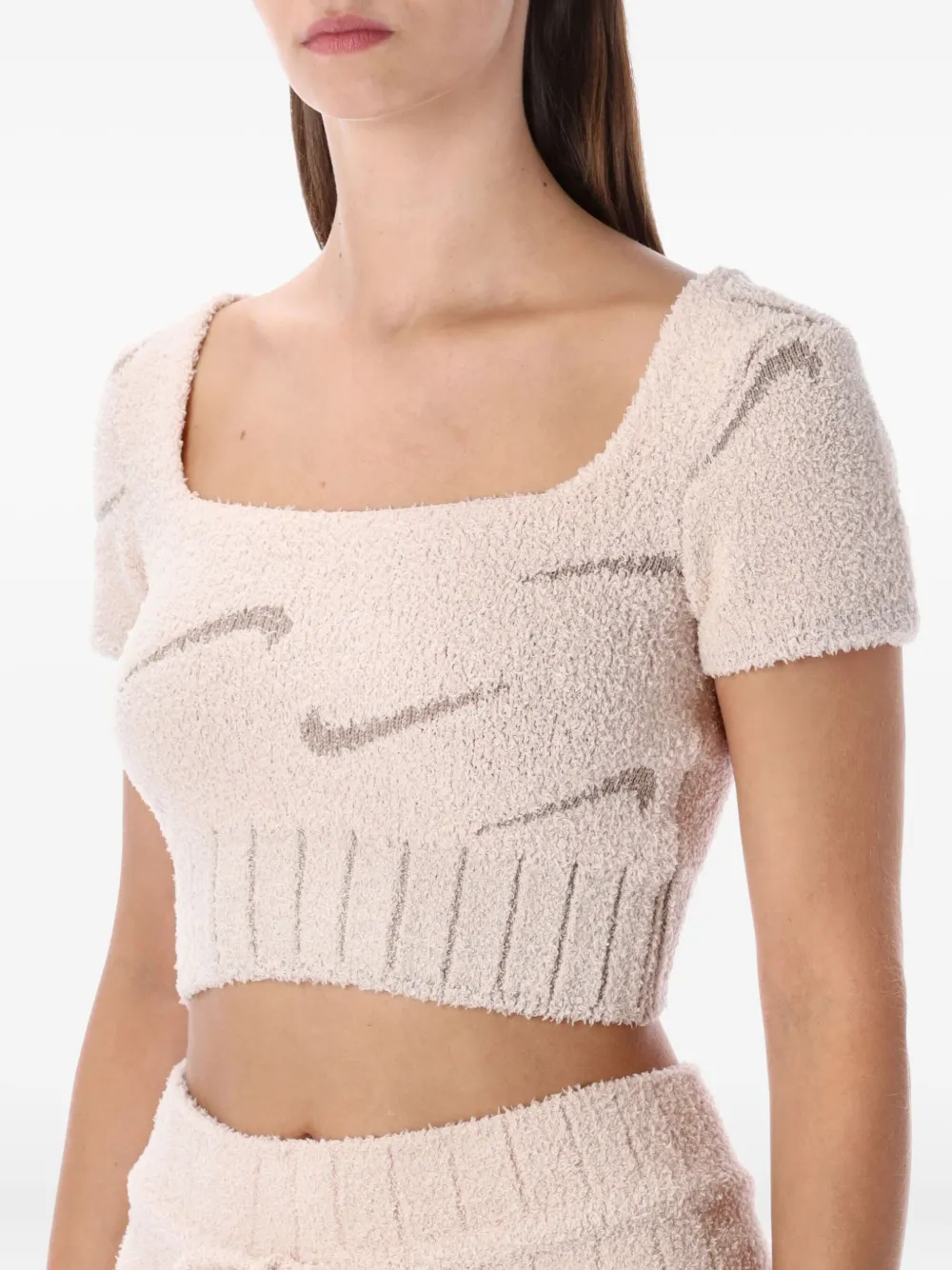 Nike Top met vierkante hals en logo Beige