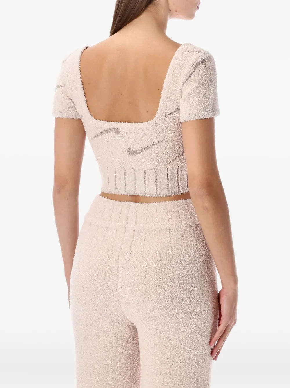 Nike Top met vierkante hals en logo Beige