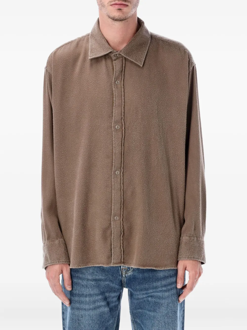 mfpen button-cuff shirt | marron | Image 1