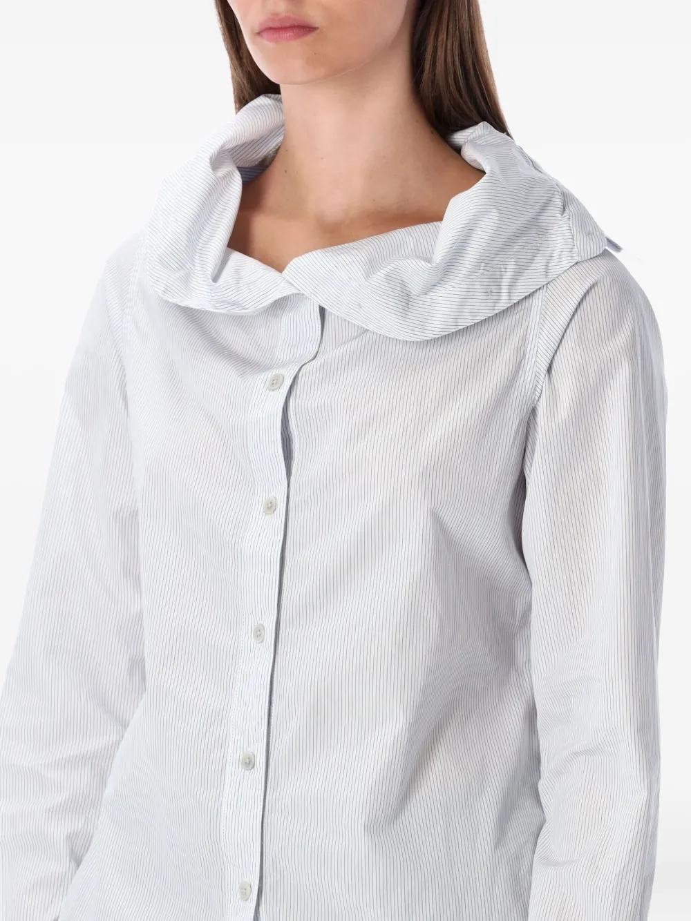 Our Legacy Diner Pinstripe Collared Shirt In White
