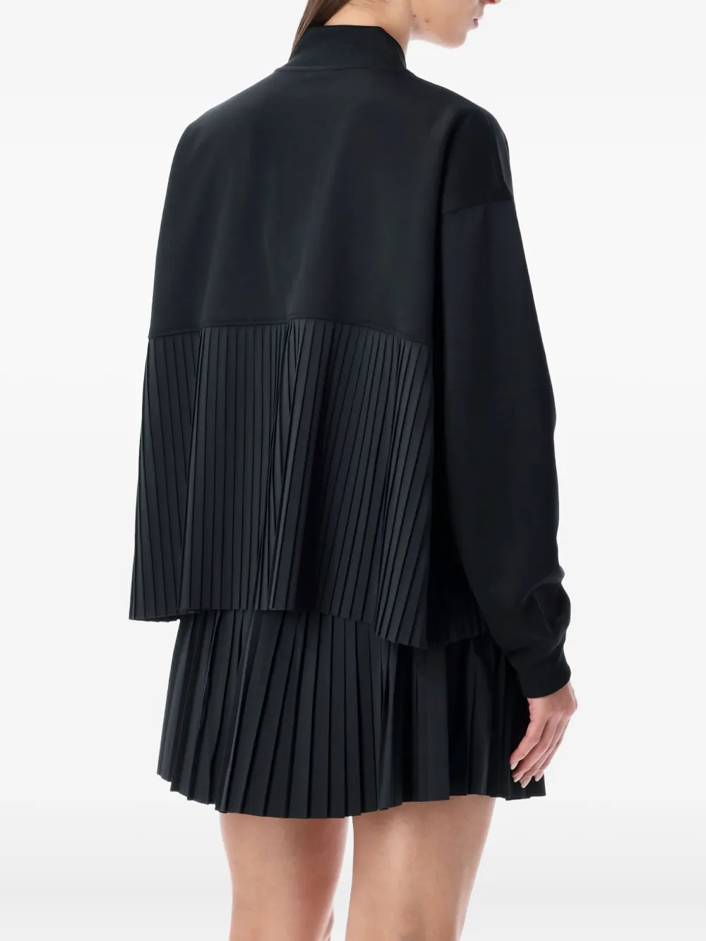 Nike Black Pleated Zip Jacket In Black