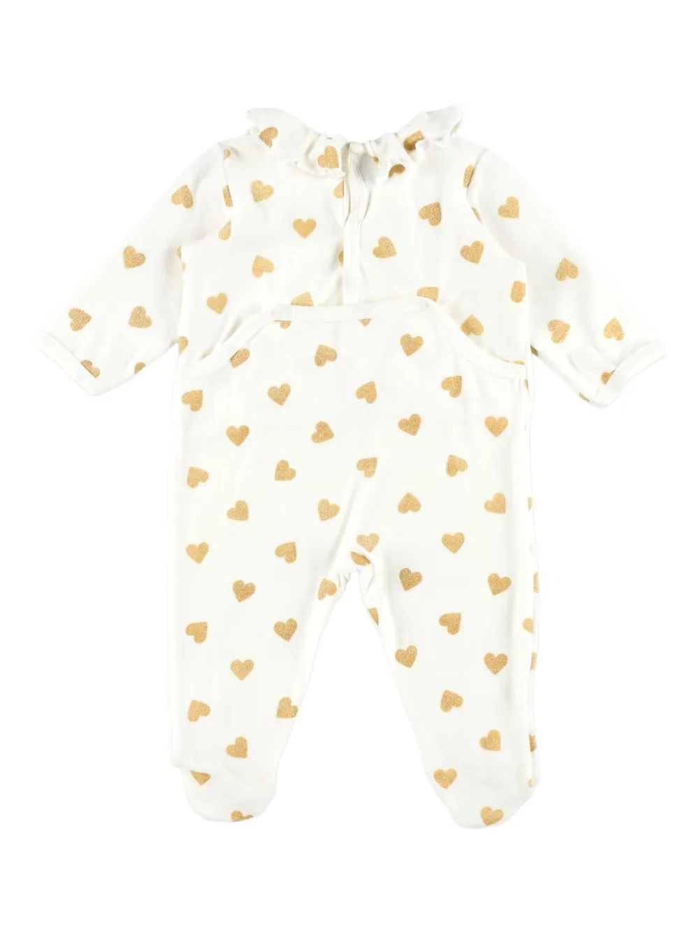 Petit Bateau ruffled-collar heart-print body | Bodies | Image 2
