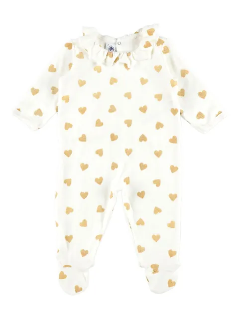 Petit Bateau ruffled-collar heart-print body