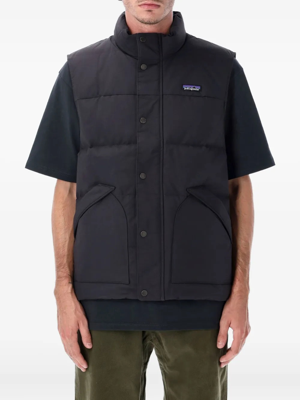 Patagonia Downdrift buttoned padded gilet - ブラック Patagonia Downdrift buttoned padded gilet - ブラック