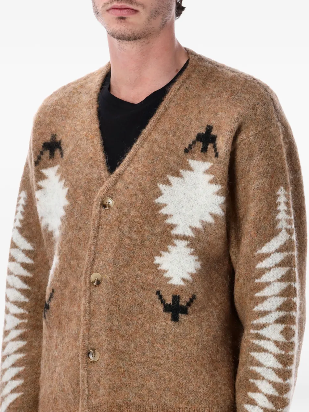  Pendleton Patterned Cardigan - Brown 