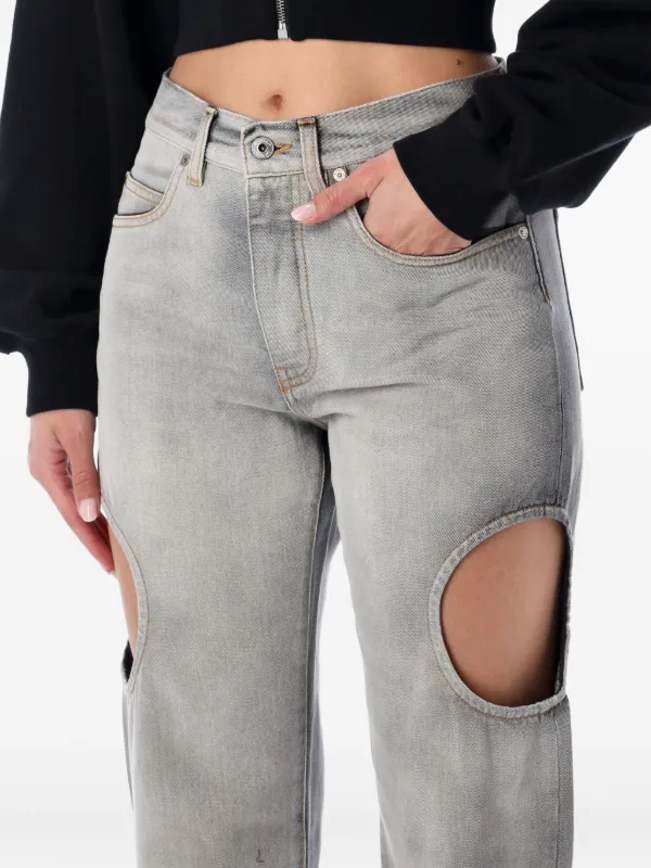Off-White meteorカットアウトデニム Off-White Meteor カットアウト ジーンズ | グレー | FARFETCH JP