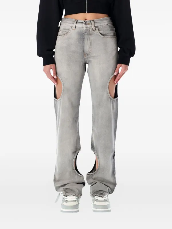 Off-White meteorカットアウトデニム Off-White Meteor カットアウト ジーンズ | グレー | FARFETCH JP