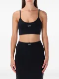 Off-White Sleek spaghetti-strap crop top - Black