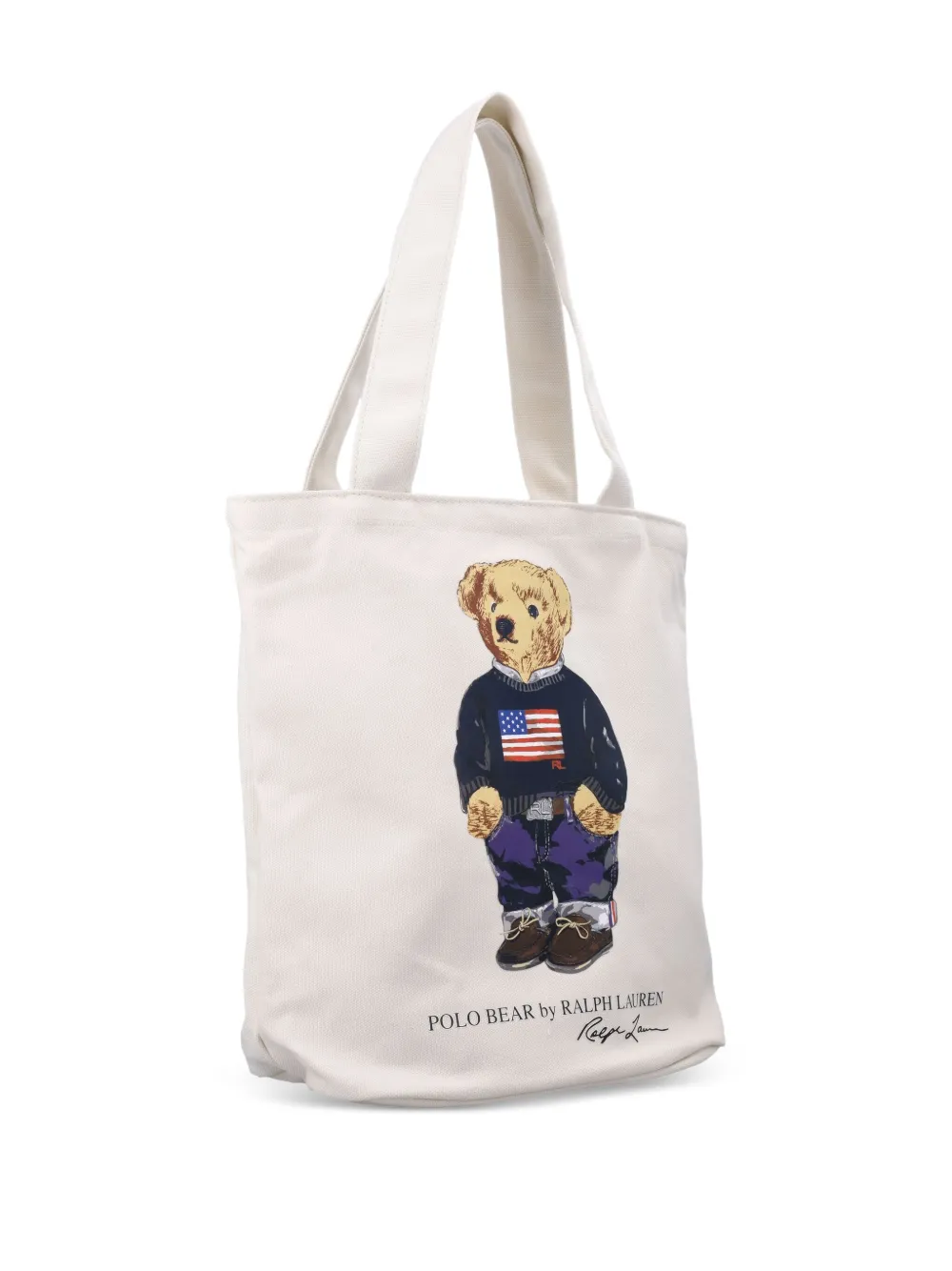 POLO RALPH LAUREN KIDS Shopper met beerprint Wit