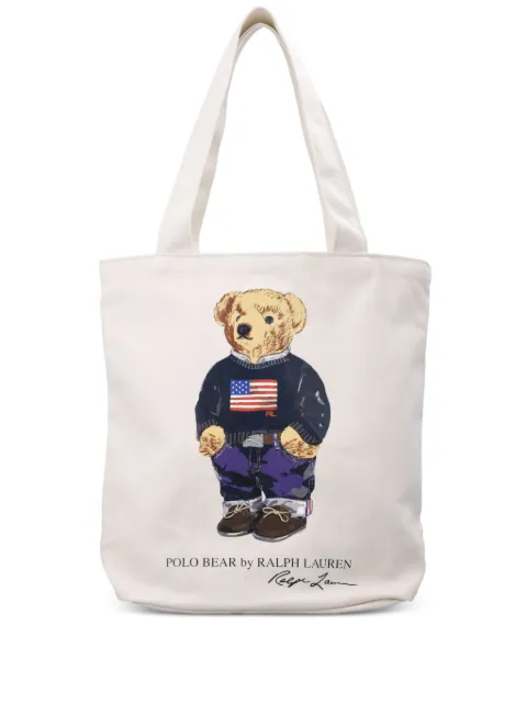 POLO RALPH LAUREN KIDS tote con oso estampado