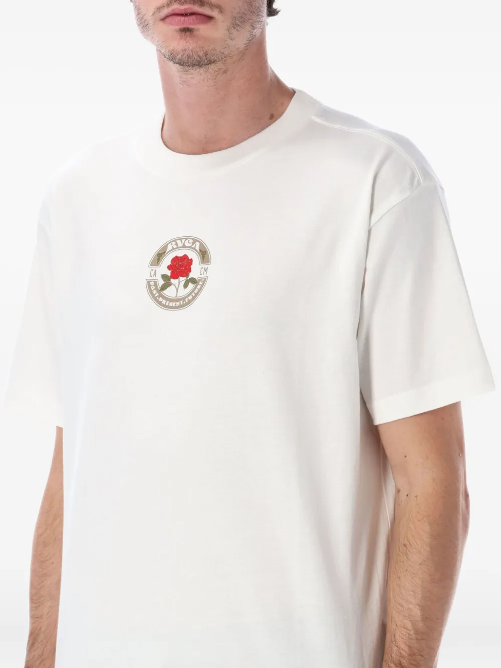 Rvca Roses Poster T-shirt In White