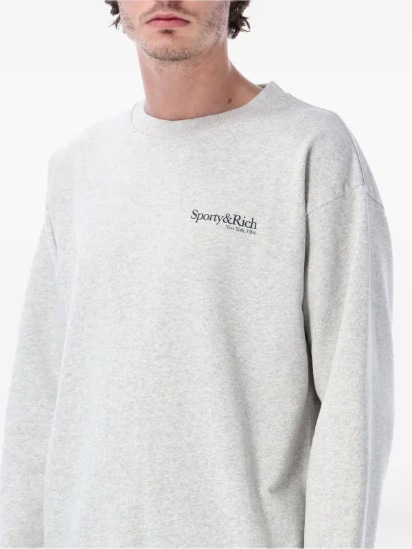 Sporty & Rich Run Club Sweatshirt | Grey | FARFETCH JO