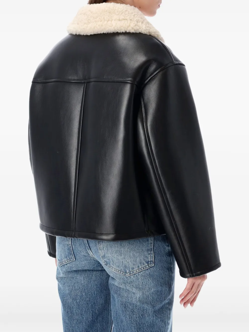 Stand Studio Shearling Collar Jacket In Black