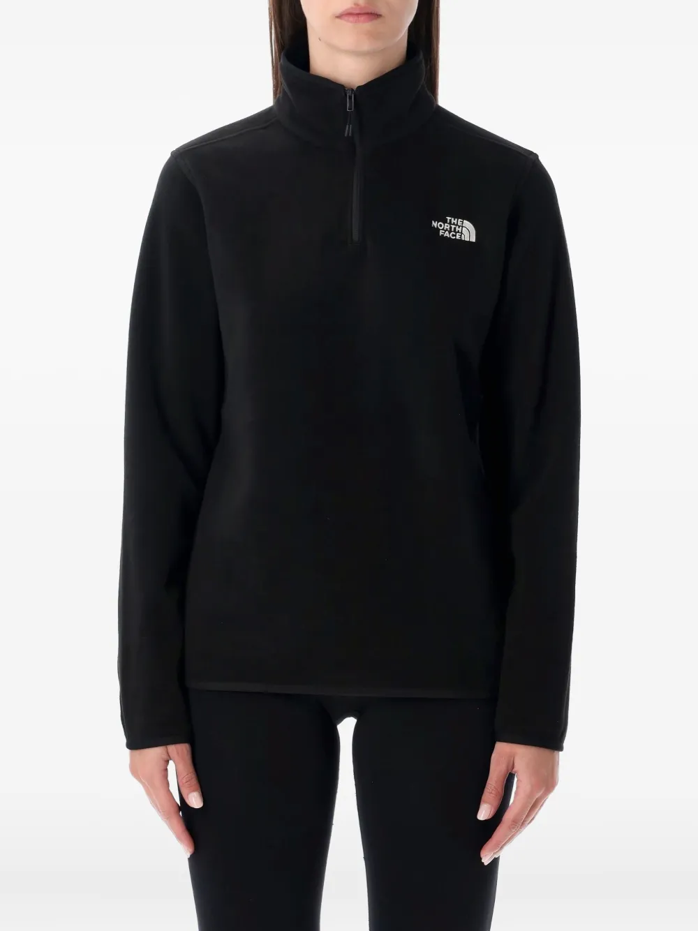 The North Face Felpa Glacier in pile con mezza zip - Nero