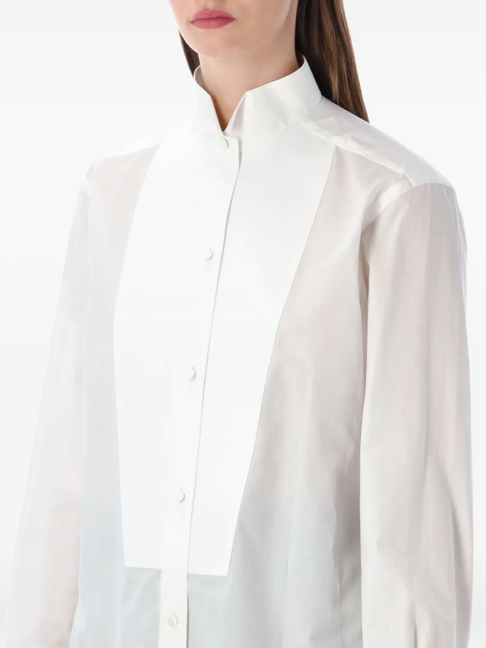 Tom Ford Tailored Black Smoking Shirt With Crisp Collar In Gray