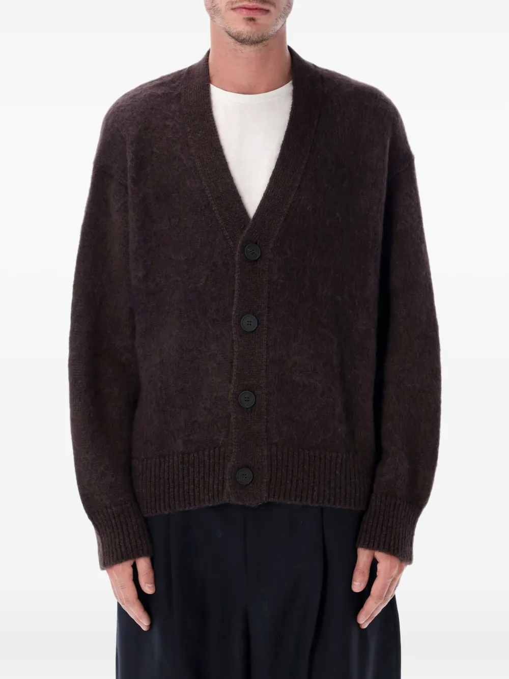Studio Nicholson Buttoned Cardigan In Brown