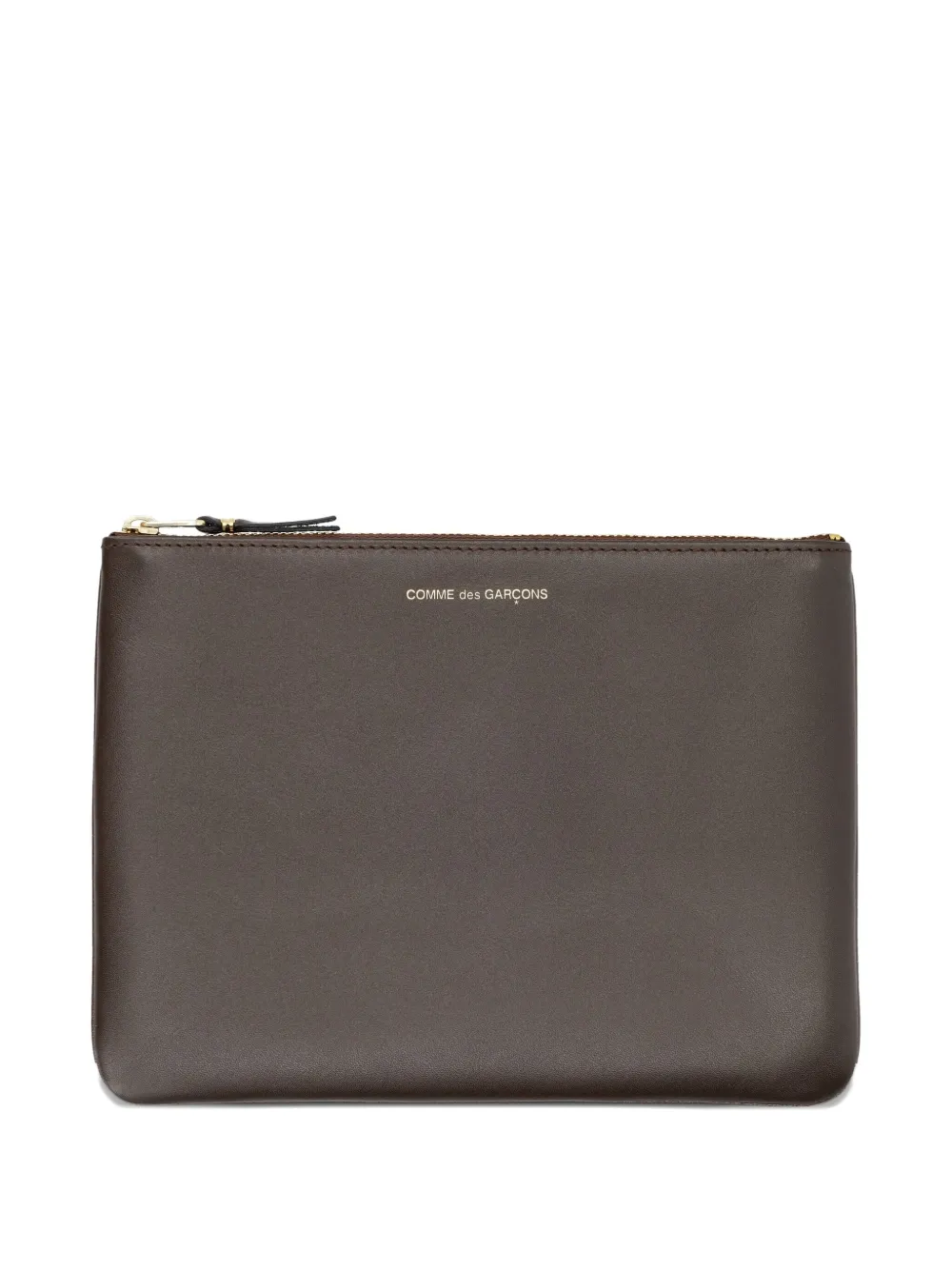 Comme Des Garçons Zip Clutch Bag In Brown