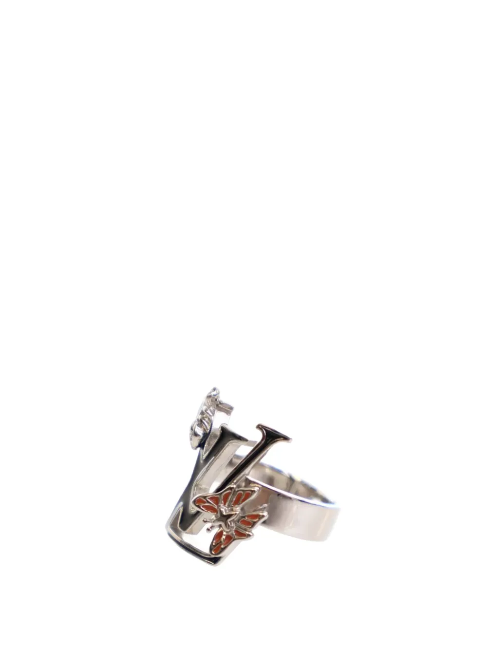 Louis Vuitton Pre-Owned 20th Century Palladium Plated Enamel Fairytale Cocktail Ring costume ring | Silver | Image 1