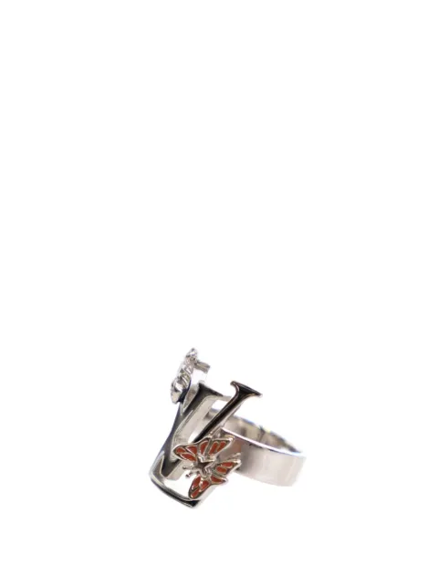 Louis Vuitton Pre-Owned 20th Century Palladium Plated Enamel Fairytale Cocktail Ring costume ring
