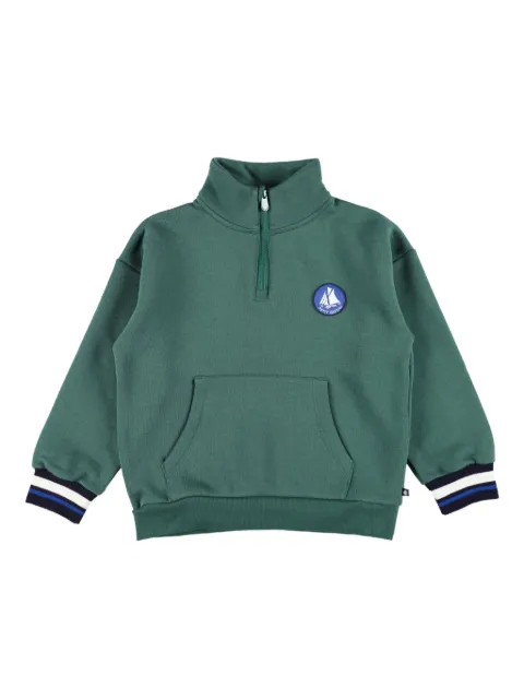 Petit Bateau zip-up logo-patch sweatshirt 