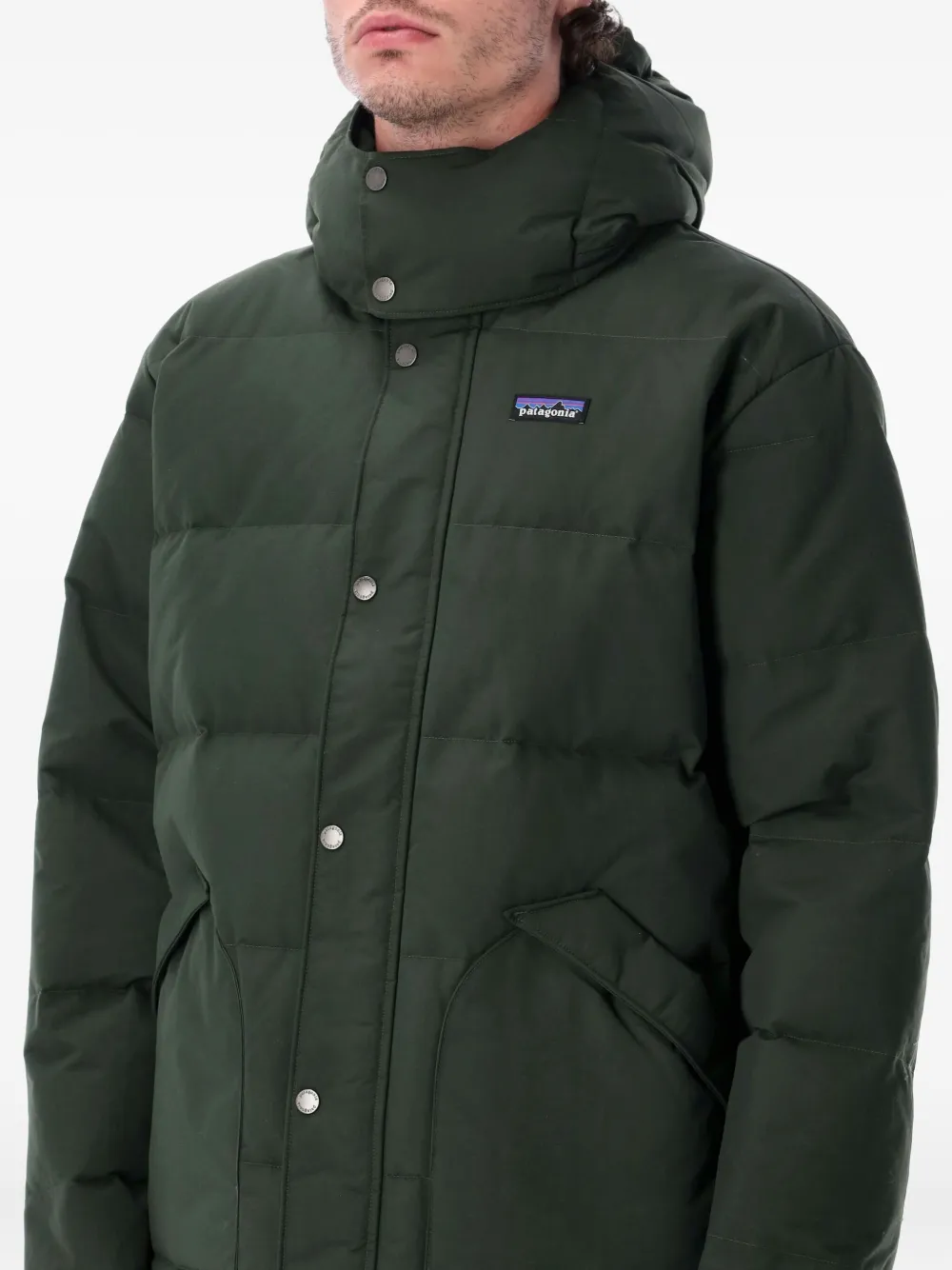 Patagonia Downdrift Recycled Down Jacket In Green