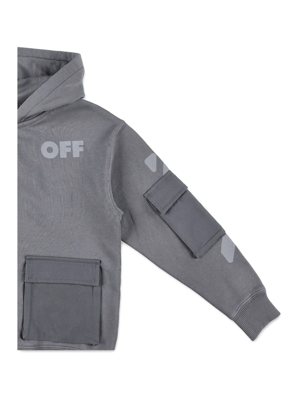 Off-White Kids Hoodie met rits Grijs