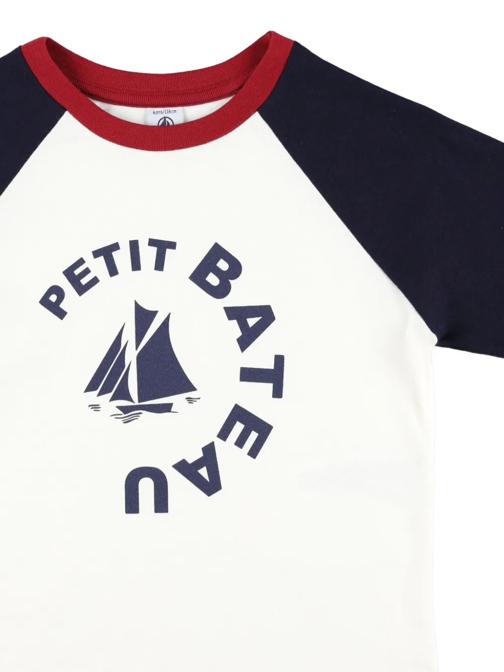 Petit Bateau Long-sleeved Logo T-shirt In White