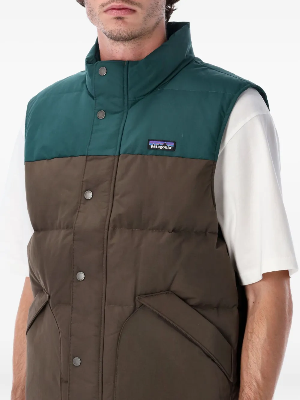 Patagonia Downdrift gewatteerde bodywarmer Bruin