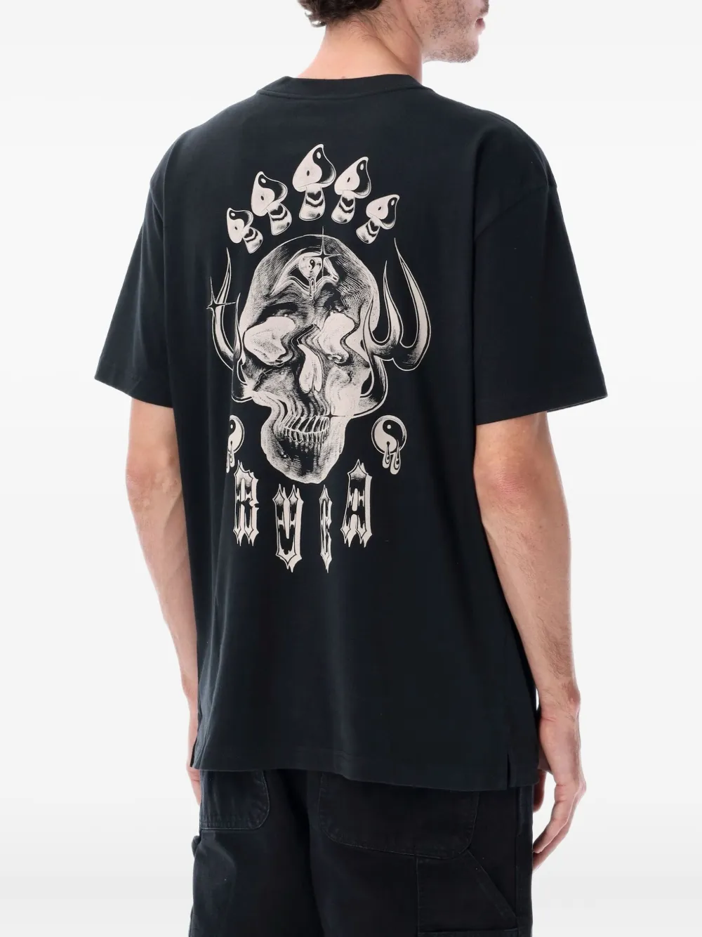 Rvca T-shirt met doodskopprint - Zwart