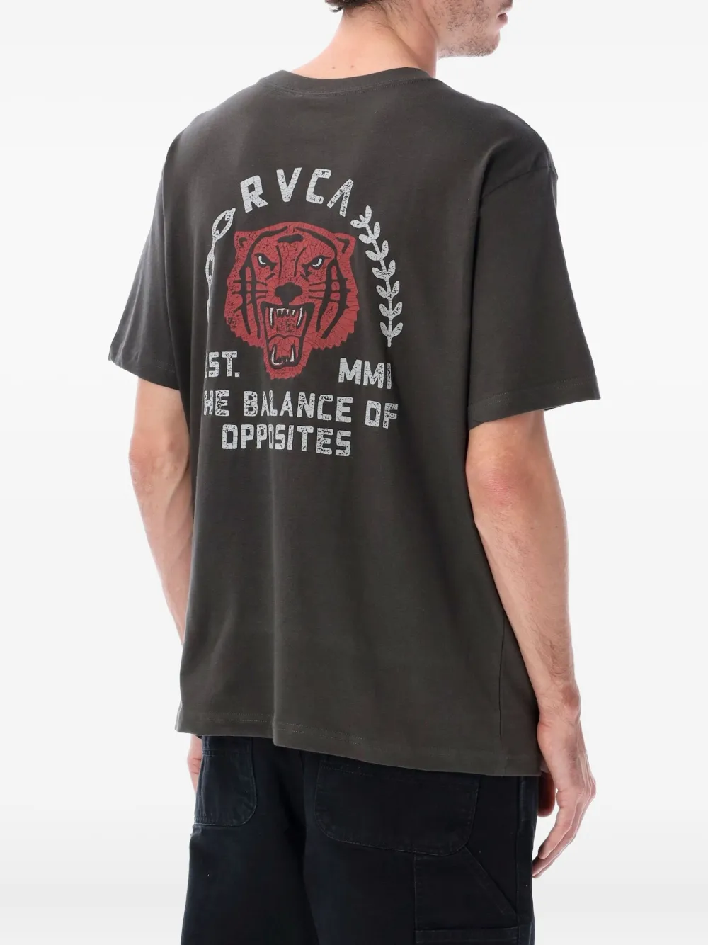 Rvca T-shirt met grafische tijgerprint - Grijs