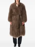 Sword fur belt coat - Brown