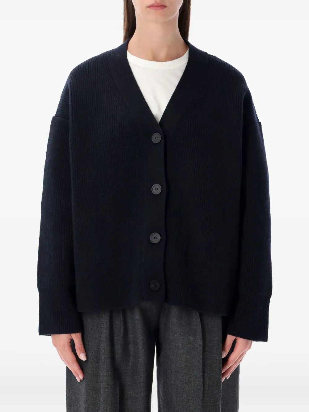 Studio Nicholson Buttoned Merino Cardigan In Blue