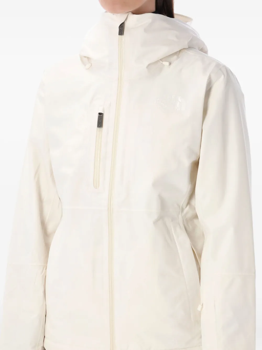 The North Face Hooded Zip Skiwear Jacket In White