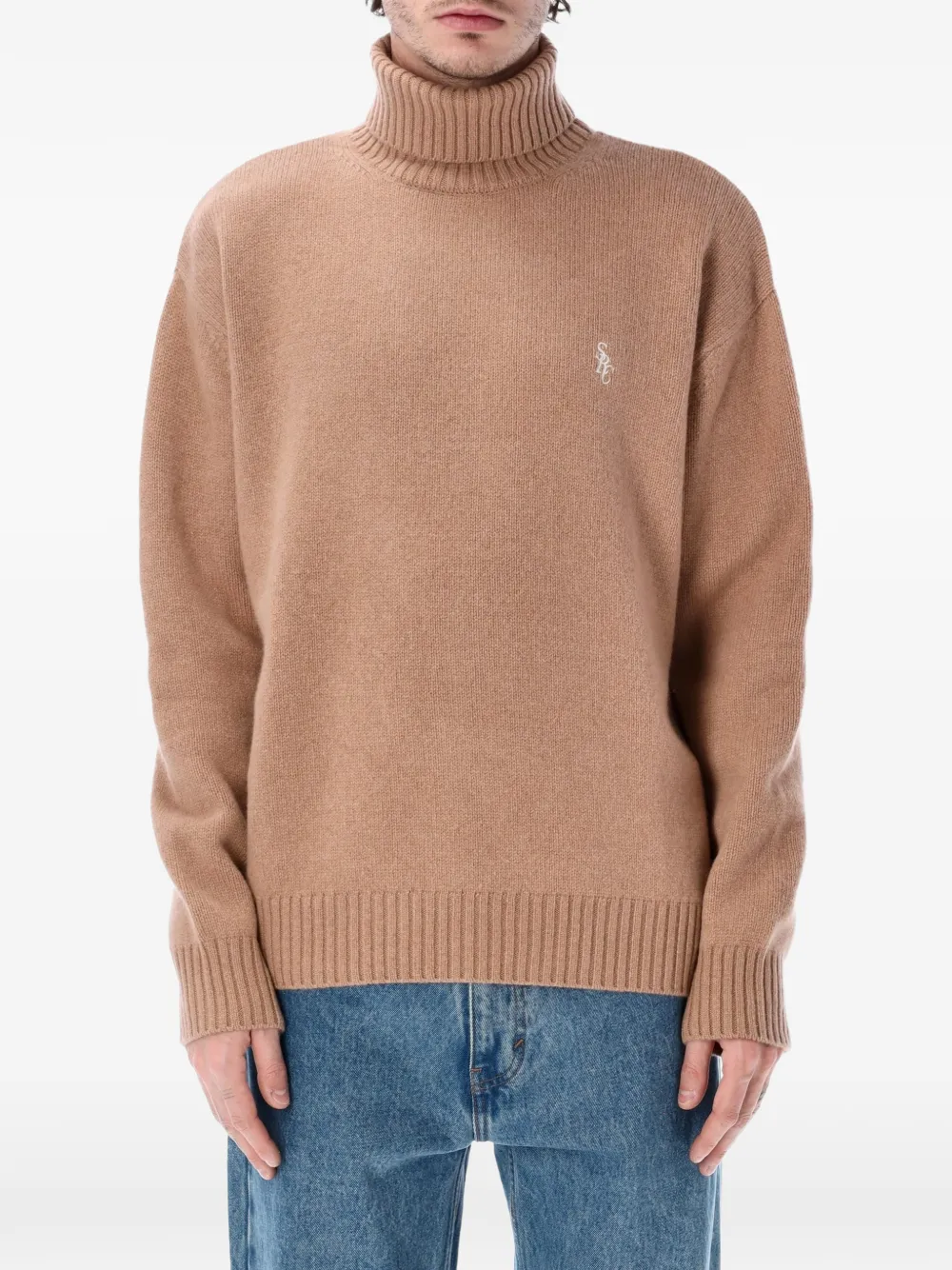 Sporty & Rich wool roll-neck sweater - Marrone