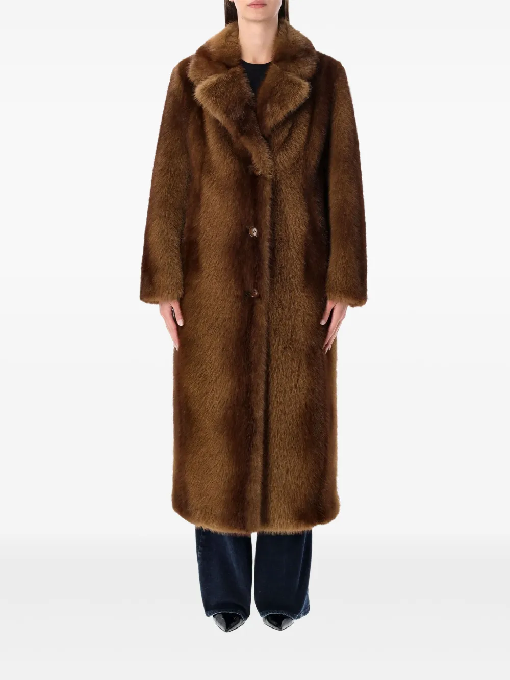 Stand Studio Nora Single-breasted Coat In Brown