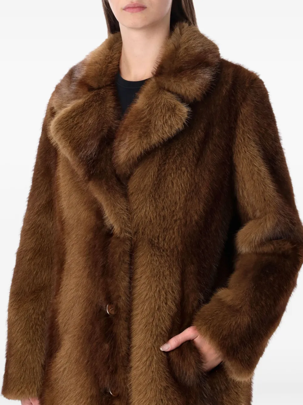 Stand Studio Nora Single-breasted Coat In Brown