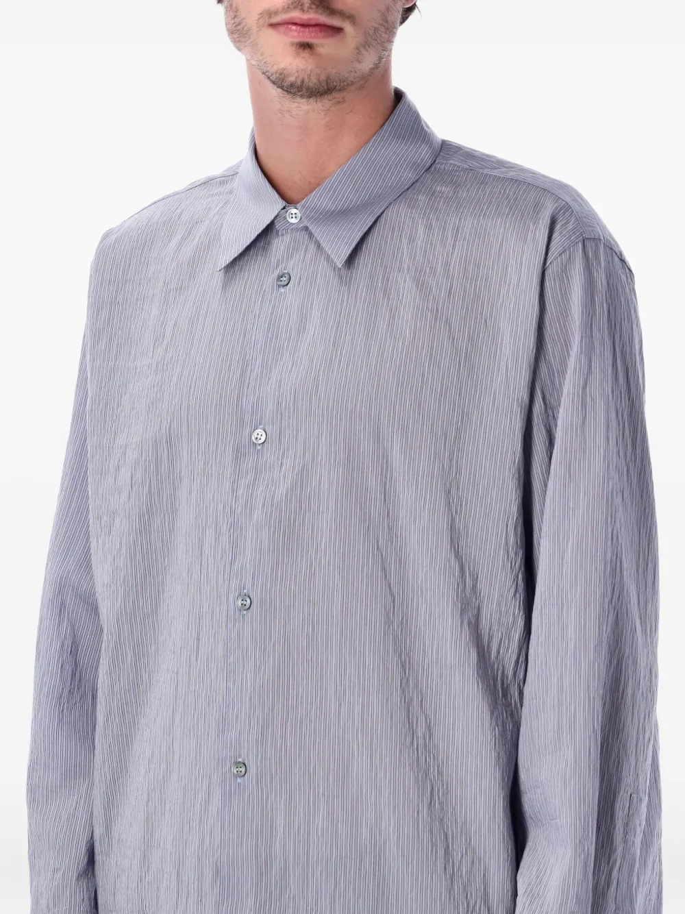 Studio Nicholson Gestreept overhemd Paars