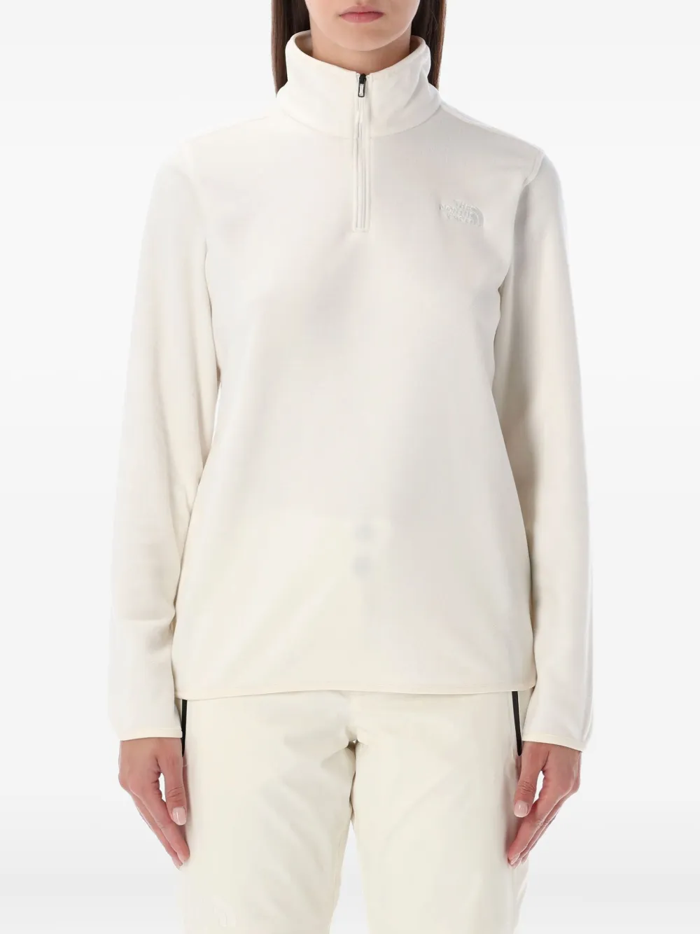 The North Face Zip-up Activewear Top In White
