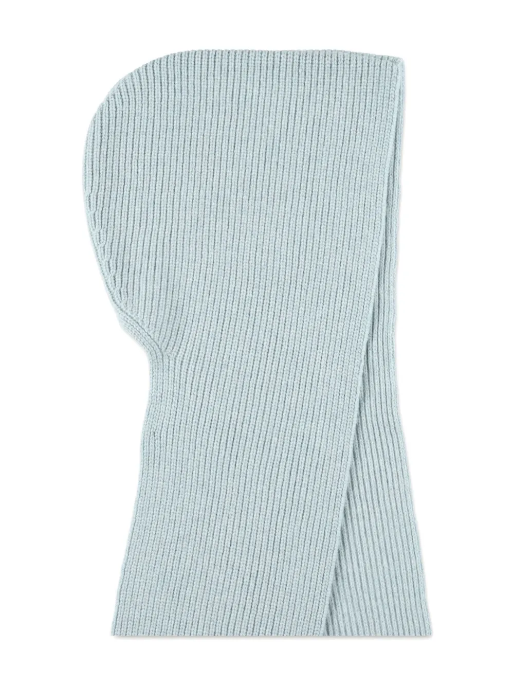Studio Nicholson Rib Knit Hooded Scarf In Blue