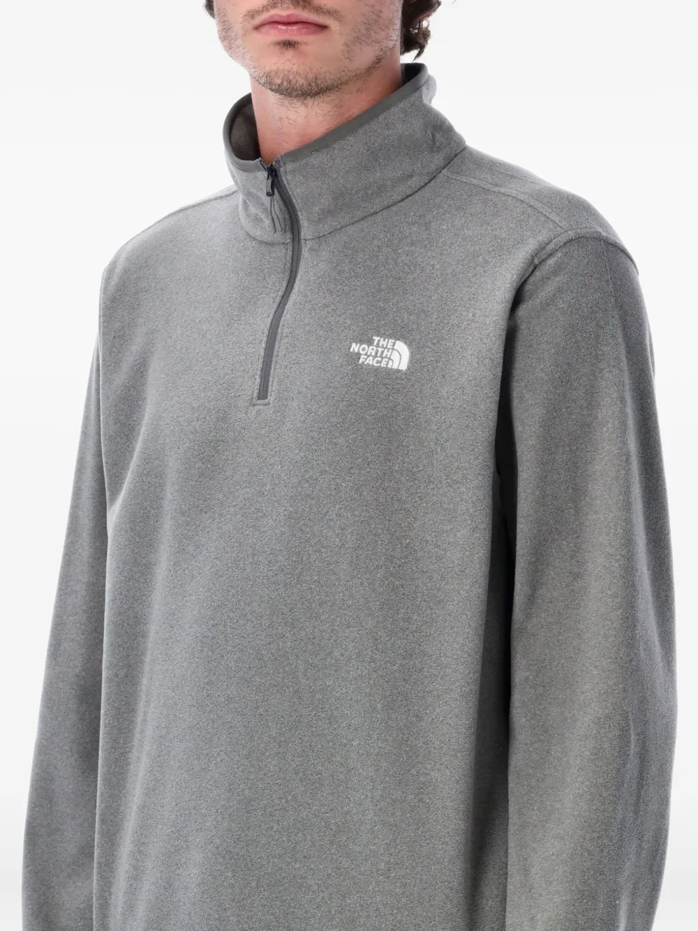 The North Face Half-zip Long-sleeve Fleece Top In Gray